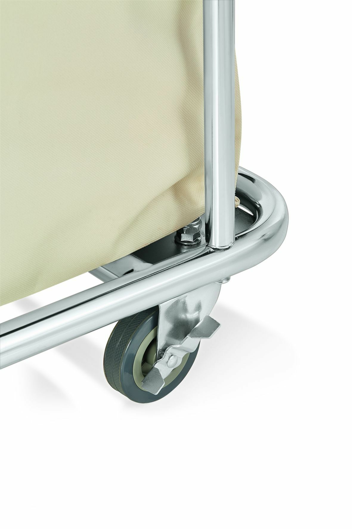 WAS Wäschewagen Verchromt – 65x45x84 Cm, Mit 4 Lenkbaren Rollen, 2 Feststellbar, Ø 7,5 Cm