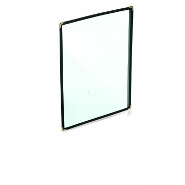 WAS 25 x Speisekartenmappe DIN A4 transparente Doppelhülle mit schwarzem Rand PVC