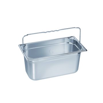 B.PRO Gastronorm-Behälter 3,8 Liter Edelstahl GN 1/3 mit Bügelgriffen-100 mm