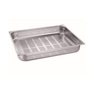 B.PRO Gastronorm-Behälter 28,9 Liter Edelstahl GN 2/1 Gelocht-100 mm