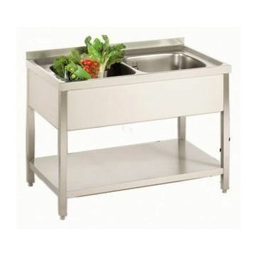 Gastro-Steel Edelstahl Spültisch mit 2 Becken 1200x600 mm