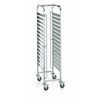 WAS GN Regalwagen 1/1 für 12 Behälter/24 Tabletts Chromnickelstahl
