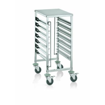 WAS GN Regalwagen 1/1 für 7 Behälter/14 Tabletts Chromnickelstahl