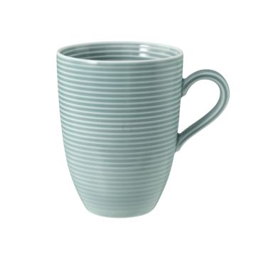 Seltmann Weiden BEAT Color Glaze Becher mit Henkel 0,35 l mit Relief , arktisblau