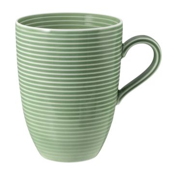 Seltmann Weiden BEAT Color Glaze Becher mit Henkel 0,35 l mit Relief , salbeigrün