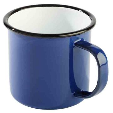 APS ENAMELWARE Henkelbecher, außen blau