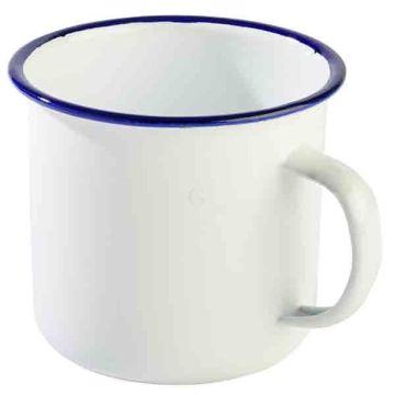 APS ENAMELWARE 0,5 Liter Henkelbecher, außen weiß