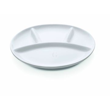 WAS 6 Stk. Fondueteller 4-fach Unterteilung Ø 25 cm Porzellan