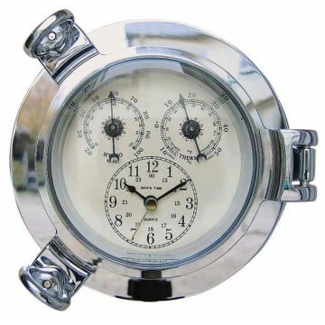 Sea Club Uhr, Thermo- & Hygrometer im Bullauge