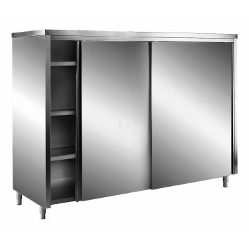 SARO Edelstahl-Lagerschrank mit Schiebetüren 1000 x 600 x 2000 mm