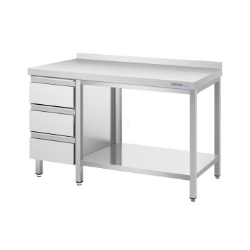 CHROMOnorm Arbeitstisch mit Schubladenblock