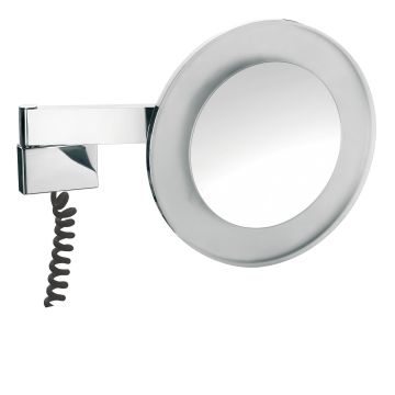 Frasco LED Wandspiegel rund 265mm Doppelgelenkarm-Mit zusätzlichem Kabel und Stecker zum Anschluss an Steckdose-3x
