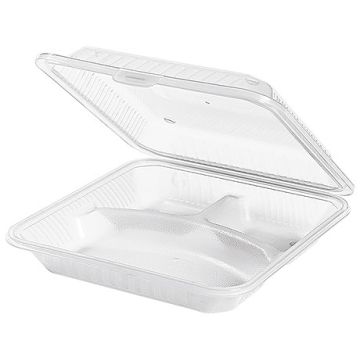 Contacto Eco-Takeouts Behälter, 3 Fächer weiß 