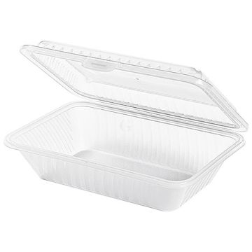 Contacto Eco-Takeouts Behälter, flacher Deckel, weiß