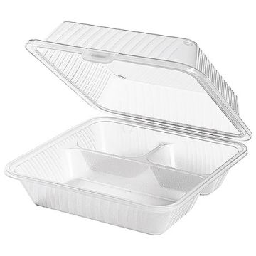 Contacto Eco-Takeouts Behälter, dreigeteilt weiß