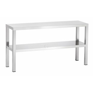 Edelstahl Aufsatzboard 2-Etagen, Bautiefe 300 mm, AISI 304, 1000 x 300 x 600