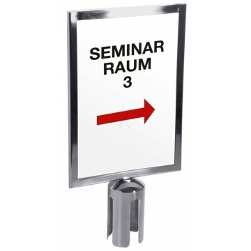 Contacto Schild auf Absperrpfosten