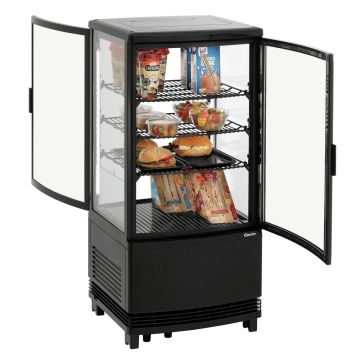 Bartscher Mini-Kühlvitrine 75L2T schwarz (