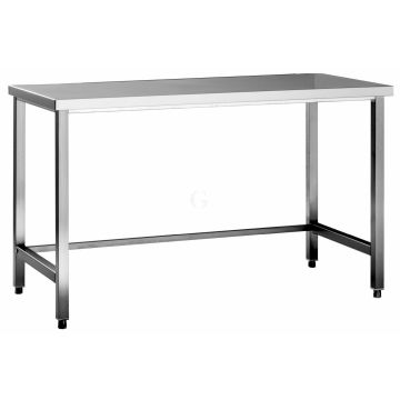 Edelstahl Arbeitstisch ohne Grundboden Serie Standard-700 mm-1300 mm-ohne Aufkantung
