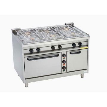 EKU Thermik 850 Gasherd PowerBurner mit 2 Elektrobacköfen GEH-8-2