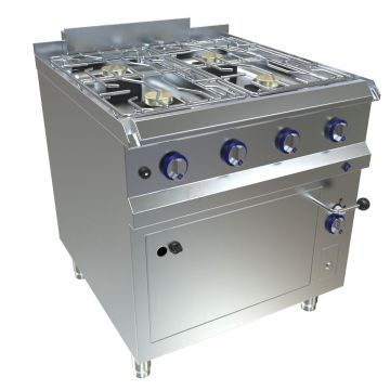 MKN Optima 850 Gas Herd 4-flammig mit Gas-Backofen 2/1 GN