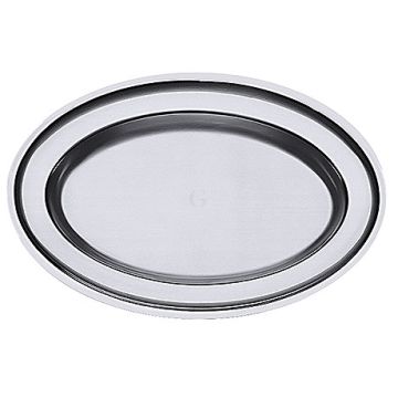 Contacto Bratenplatte, oval, gebördelt, 360 mm