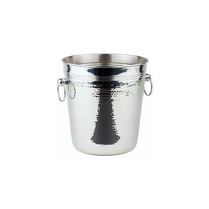 APS Wein-/ Sektkühler Edelstahl poliert 21x21,5 cm HAMMERSCHLAG