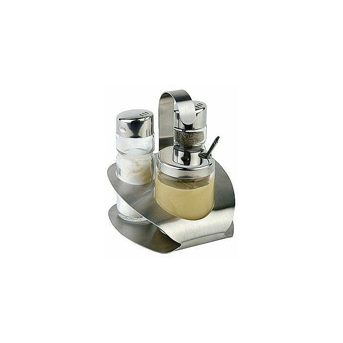 APS Menage PRO 3-tlg. Senf-Töpchen Edelstahl matt