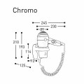 Aliseo Hotel Haartrockner CHROMO mit Ring-Wandhalterung