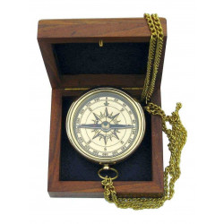 SeaClub Kompass mit Ankergravur in Holzbox