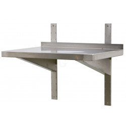 Edelstahl Wandboard mit Aufkantung, Bautiefe 300 mm, AISI 304, 1600 x 300 x 40