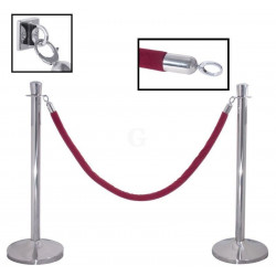 Contacto Absperrseil 150 cm, schwarz, samtummantelt, passend zu Absperrpfosten
