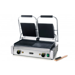 Hendi Kontaktgrill - Doppelversion, halb glatt, halb gerillt, 230V/3600W, 570x370x(H)210mm