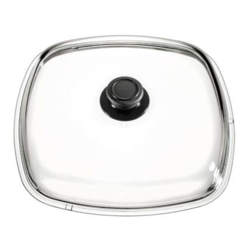 SARO Eurolux Vollglasdeckel, eckig 28 x 28 cm, inkl, Deckelknopf