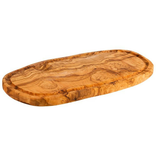 APS OLIVE - Servierbrett mit Saftrinne, 34,5 x 18,5 cm