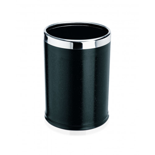 WAS Papierkorb Ø 22 cm Höhe 31,5 cm schwarz pulverbeschichtet Stahl