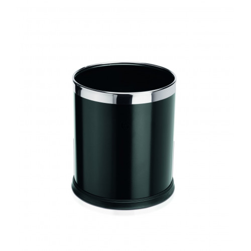 WAS Papierkorb Ø 22 cm Höhe 25 cm schwarz pulverbeschichtet Stahl
