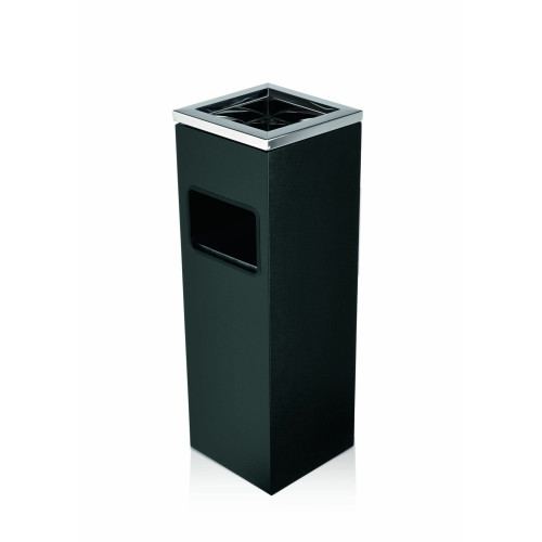 WAS Standascher 20 x 20 x 60 cm pulverbeschichteter Stahl schwarz/Edelstahl