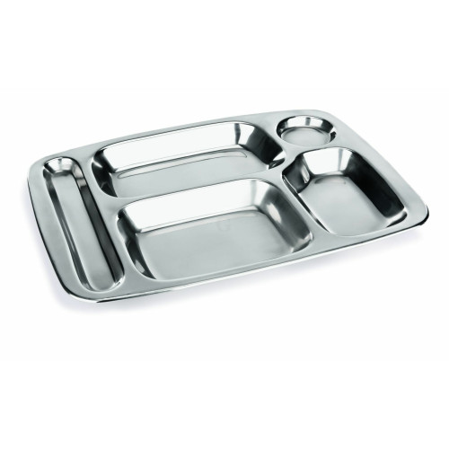 WAS 6-x-Abteilschale 5-fach Unterteilung 36,5 x26,5 cm Chromnickelstahl