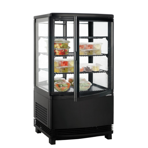 Bartscher Mini-Kühlvitrine 58L-SW, 2 Glastüren