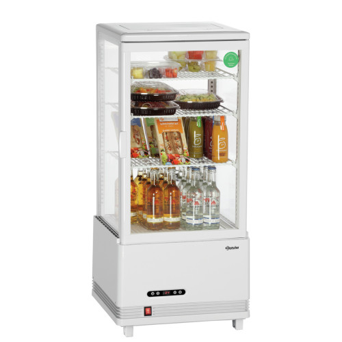 Bartscher Mini-Kühlvitrine 78 L WE/L weiß
