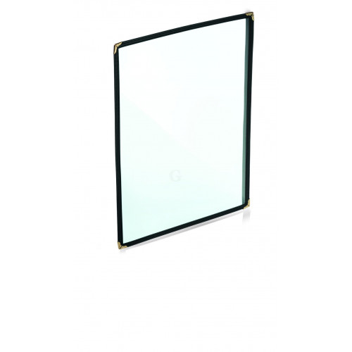 WAS Speisekartenmappe DIN A4 transparente Doppelhülle mit schwarzem Rand PVC