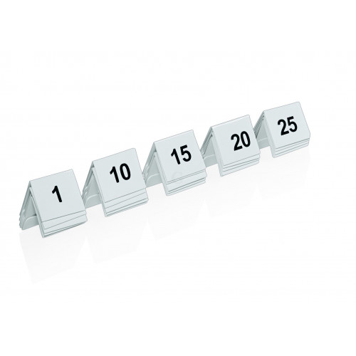 WAS Tischnummernschild Set 50-teilig 1-50,5 x 3,5 x 3,5 cm Kunststoff