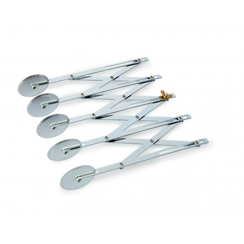 WAS Teigschneider 5 Rädchen Ø 5 cm 24 cm mit justierbarer max. Schnittbreite 12 cm Edelstahl