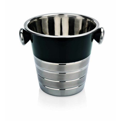 WAS Flaschenkühler pulverbeschichtet schwarz Ø 22 cm Chromnickelstahl