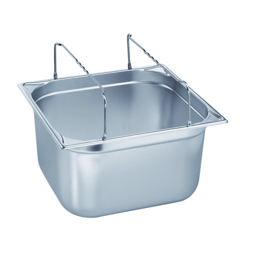 B.PRO Gastronorm-Behälter 16,7 Liter Edelstahl GN 2/3 mit Bügelgriffen-200 mm