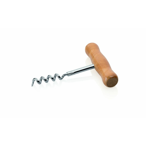 WAS Korkenzieher mit Holzgriff 10 cm verchromt