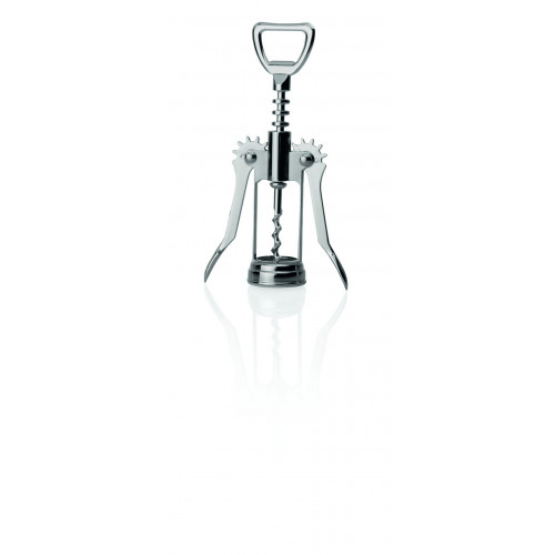 WAS Hebelkorkenzieher mit Flaschenöffner 17 cm Messing verchromt