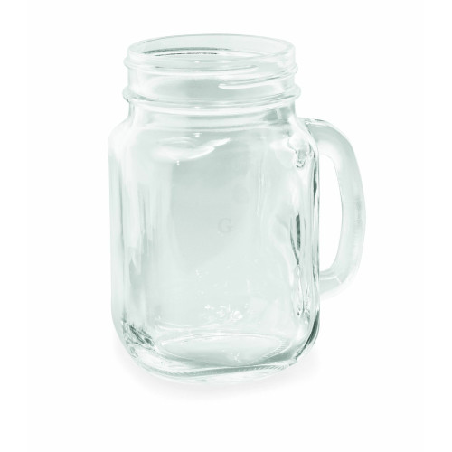 WAS 6 x Trinkglas mit Henkel Caro 0,45 Liter 10,7 x 7,7 x 13,3 cm Glas