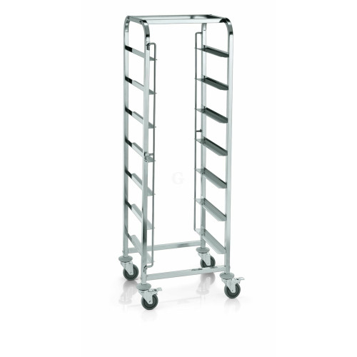 WAS Transportwagen mit 7 Schienen 56 x 56 x 171 cm Chromnickelstahl